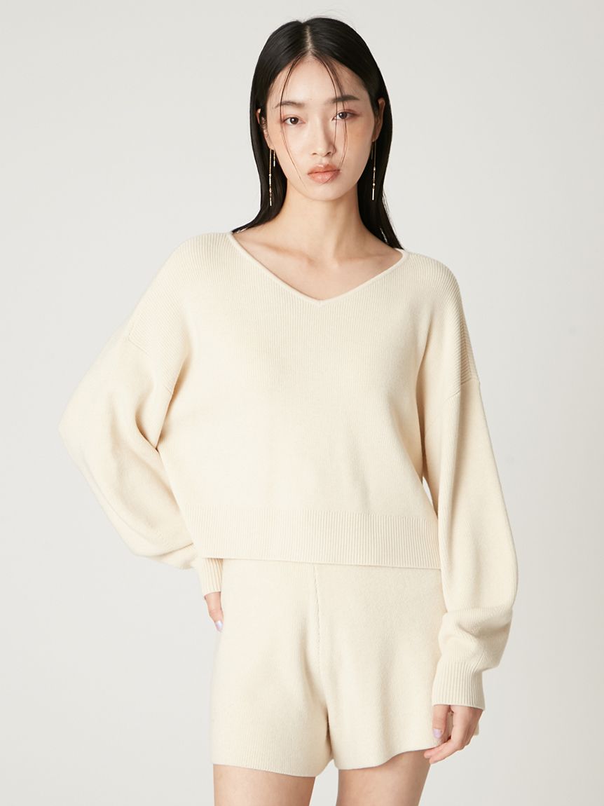 ウォッシャブルカシミヤシルクボートネックニット／ウォッシャブル