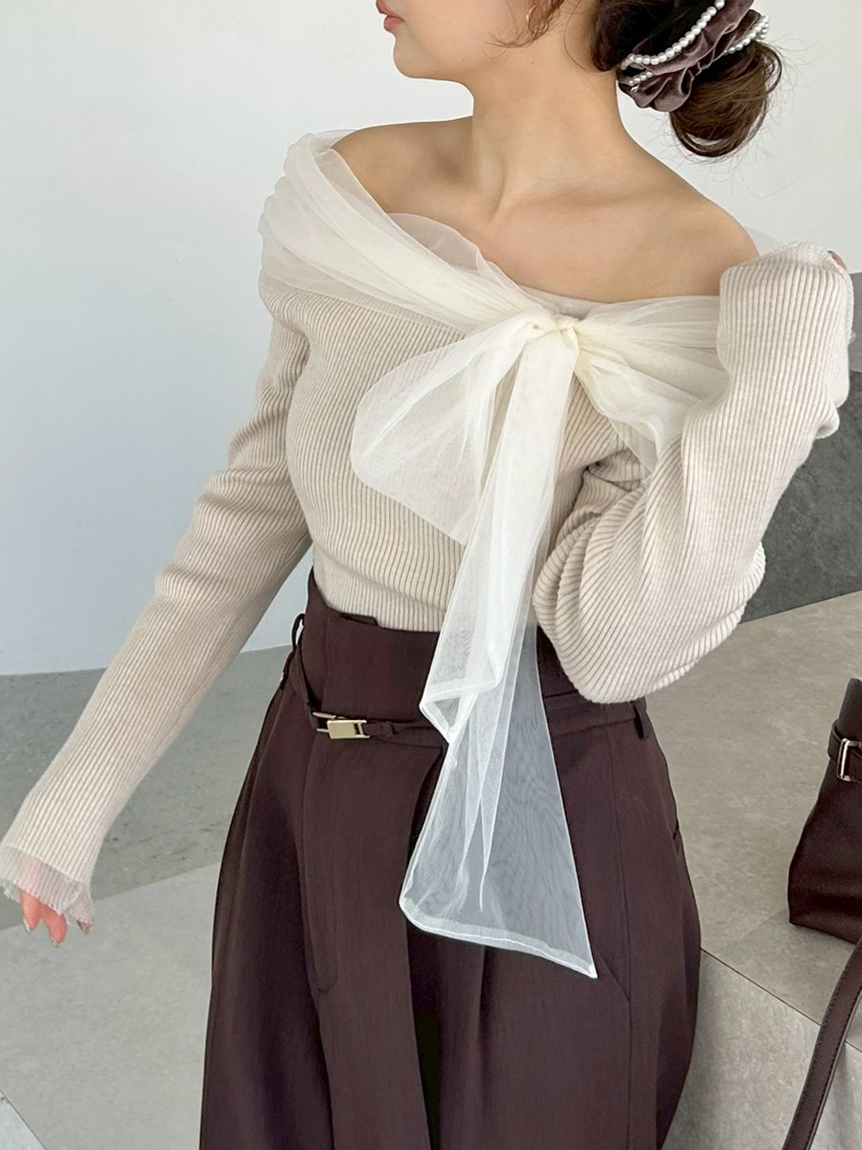 3wayリボンオフショルニットプルオーバー(ニット)｜トップス｜FRAY I.D