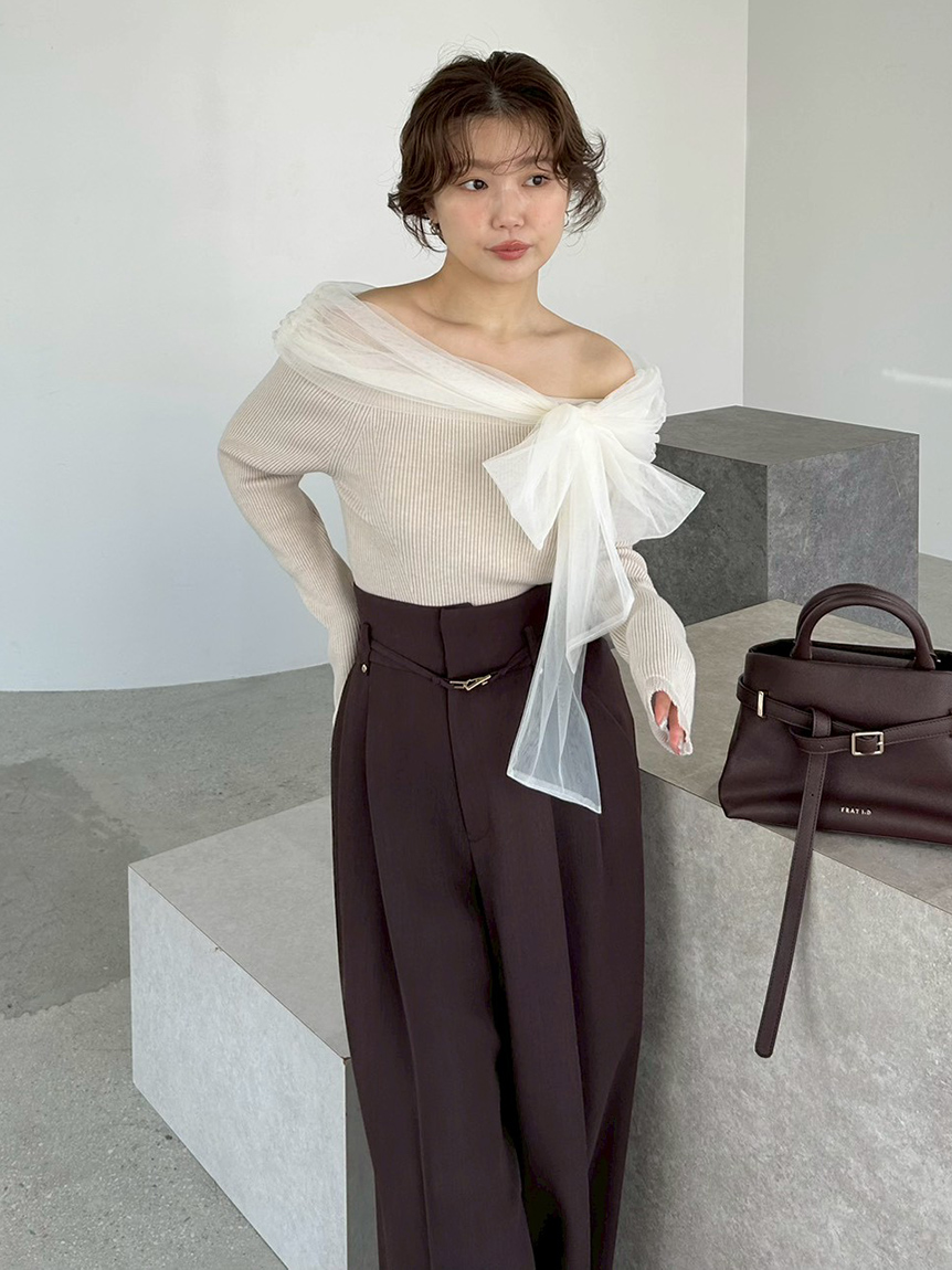 3wayリボンオフショルニットプルオーバー(ニット)｜トップス｜FRAY I.D