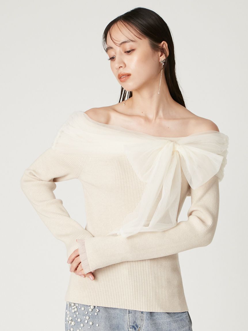 3wayリボンオフショルニットプルオーバー(ニット)｜トップス｜FRAY I.D
