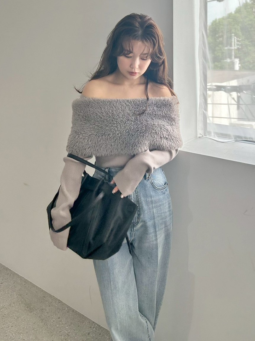 ファーケープニット(ニット)｜トップス｜FRAY I.D（フレイ アイディー