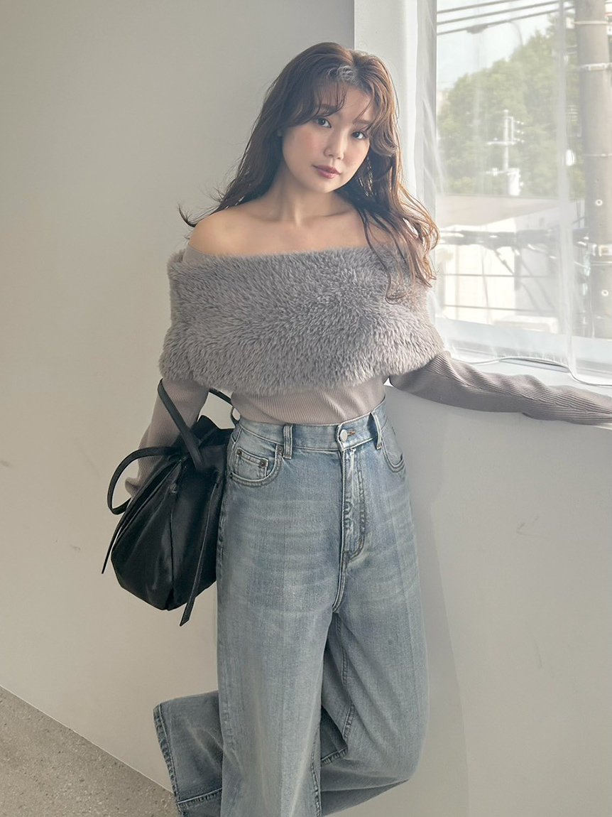 ファーケープニット(ニット)｜トップス｜FRAY I.D（フレイ アイディー