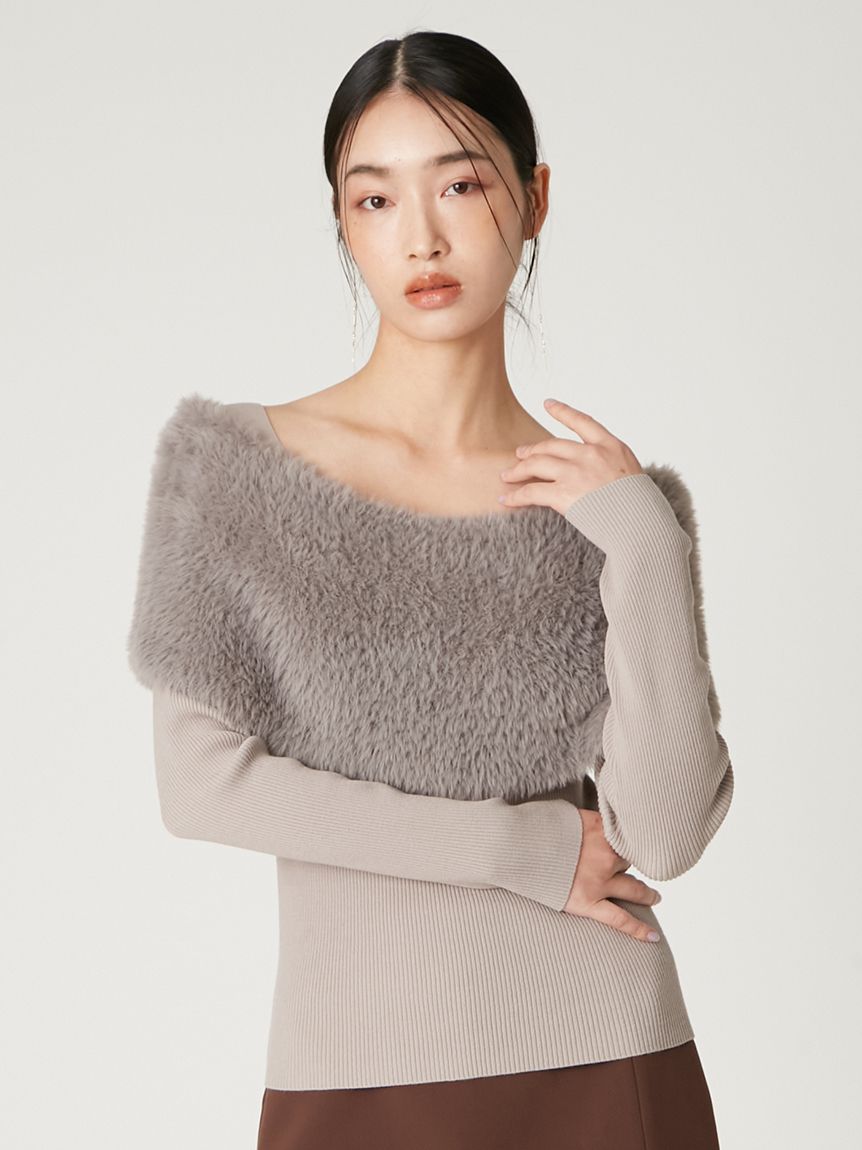 ⭐️Rady⭐️ケープニットコート(ブラック) セール】ニットモッサマルチウェイケープコート（その他アウター