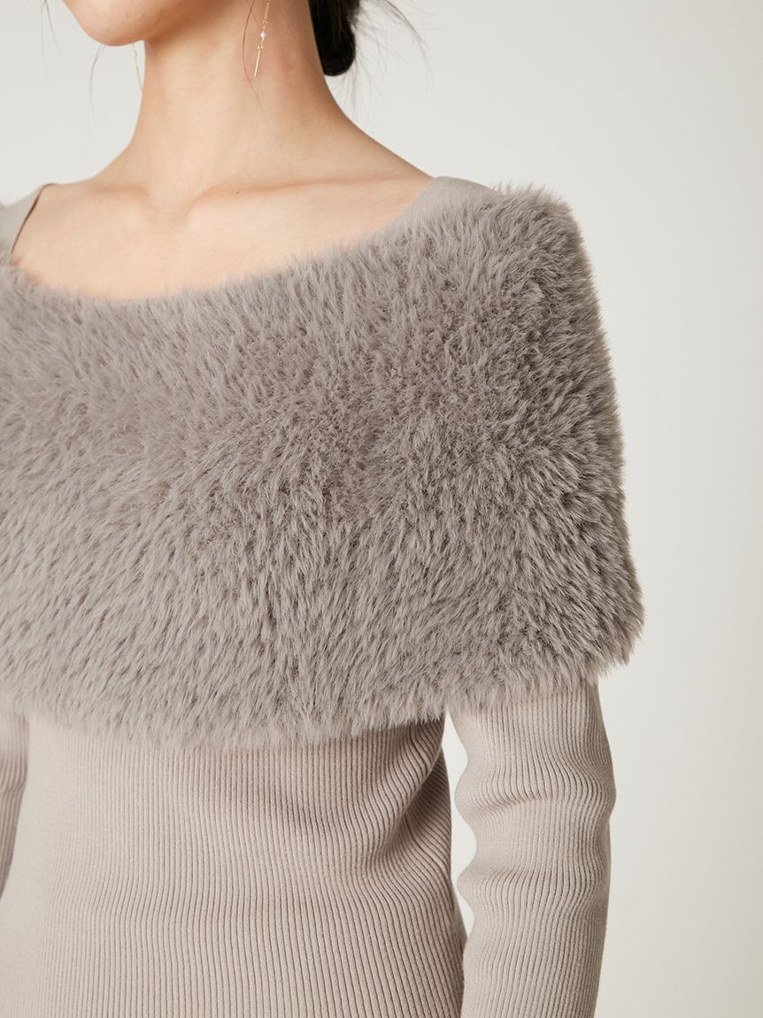 ファーケープニット(ニット)｜トップス｜FRAY I.D（フレイ アイディー