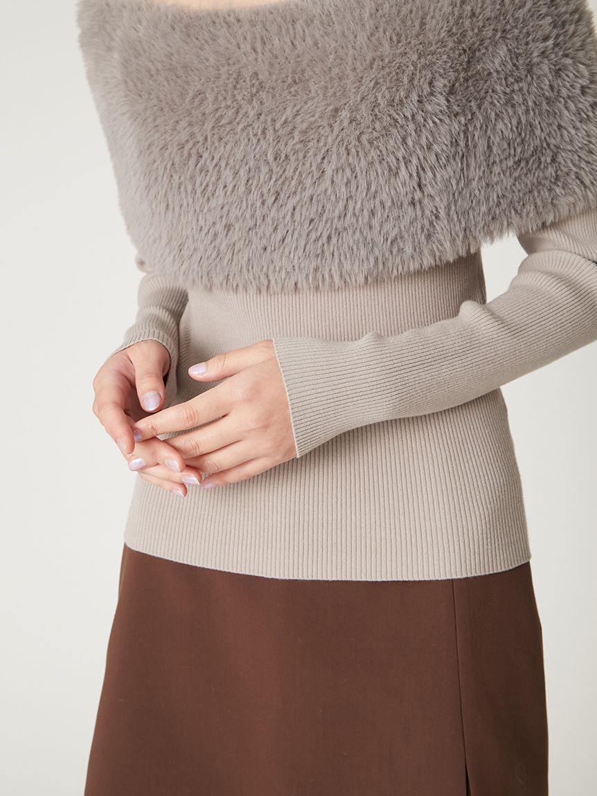 ファーケープニット(ニット)｜トップス｜FRAY I.D（フレイ アイディー