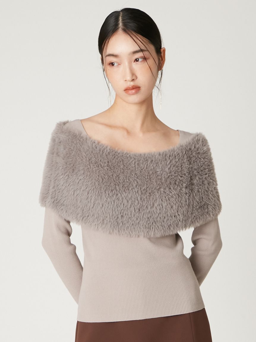 ファーケープニット(ニット)｜トップス｜FRAY I.D（フレイ アイディー