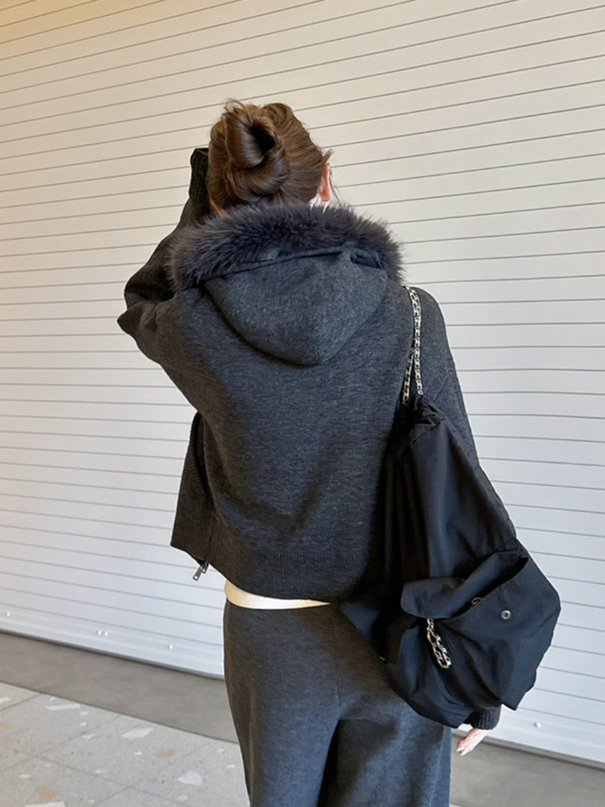 フードファージップニットパーカー(ニット)｜トップス｜FRAY I.D