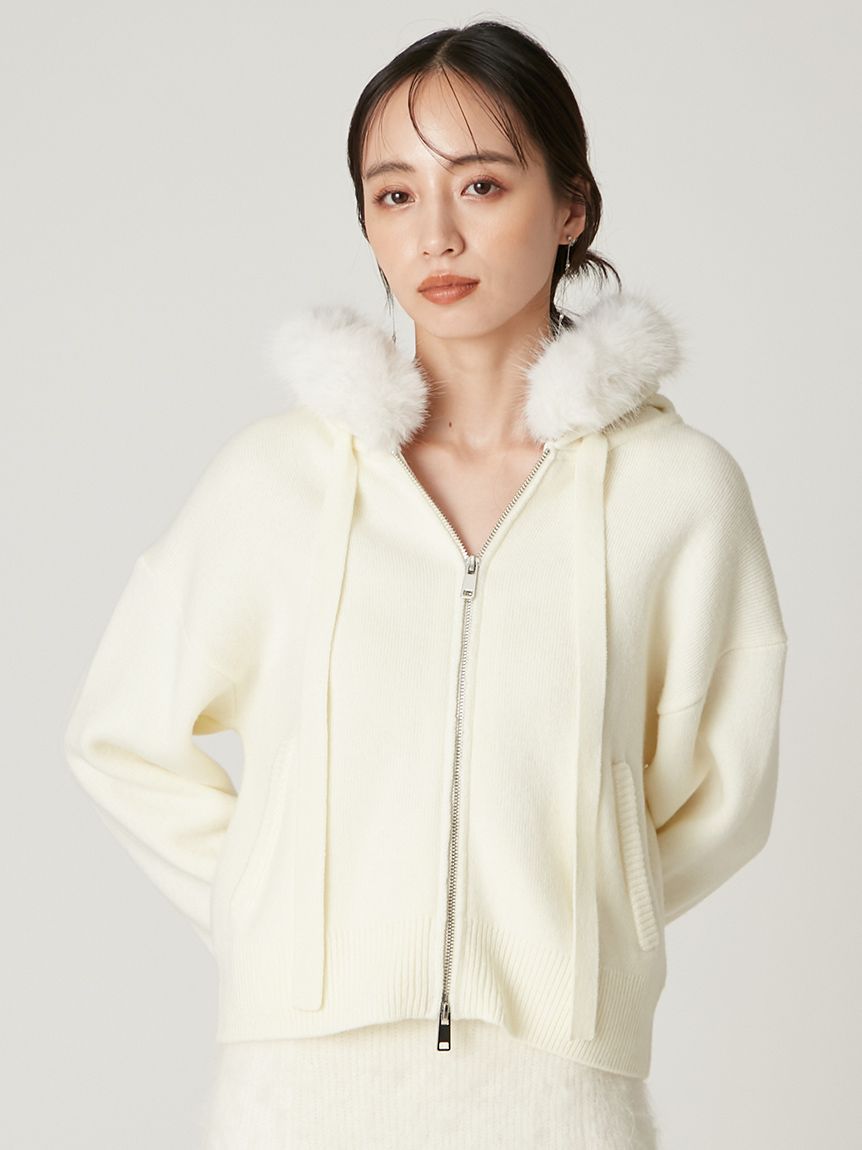 フードファージップニットパーカー(ニット)｜トップス｜FRAY I.D