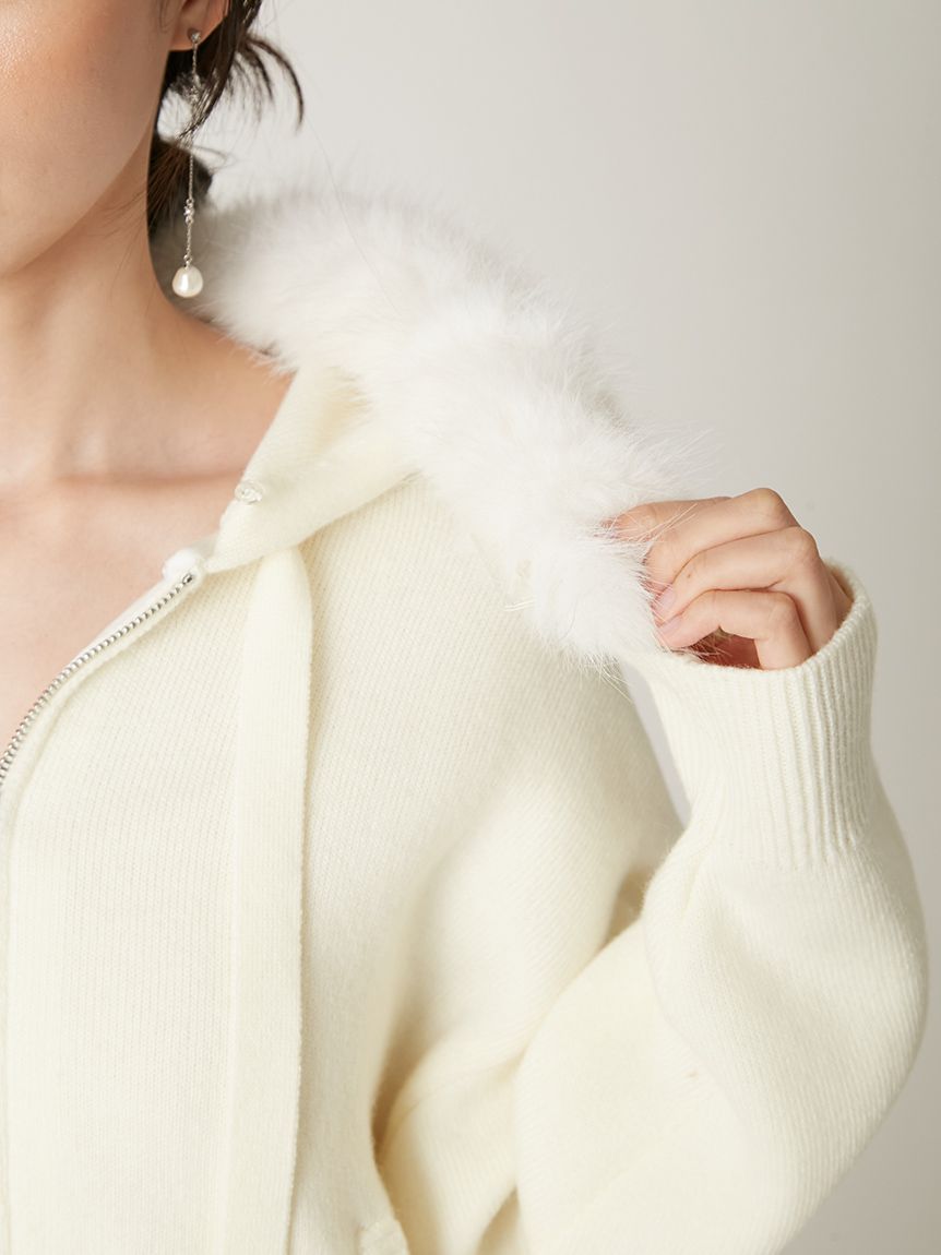 フードファージップニットパーカー(ニット)｜トップス｜FRAY I.D