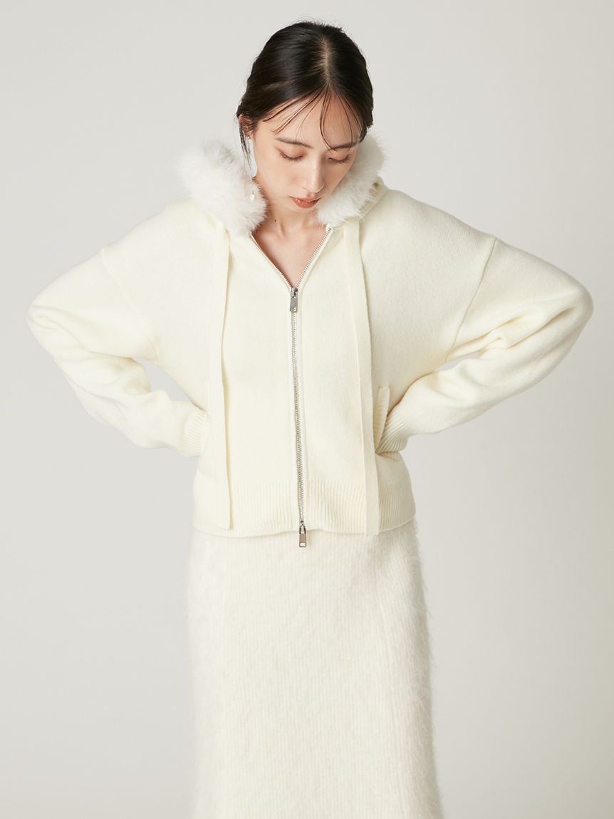 フードファージップニットパーカー(ニット)｜トップス｜FRAY I.D