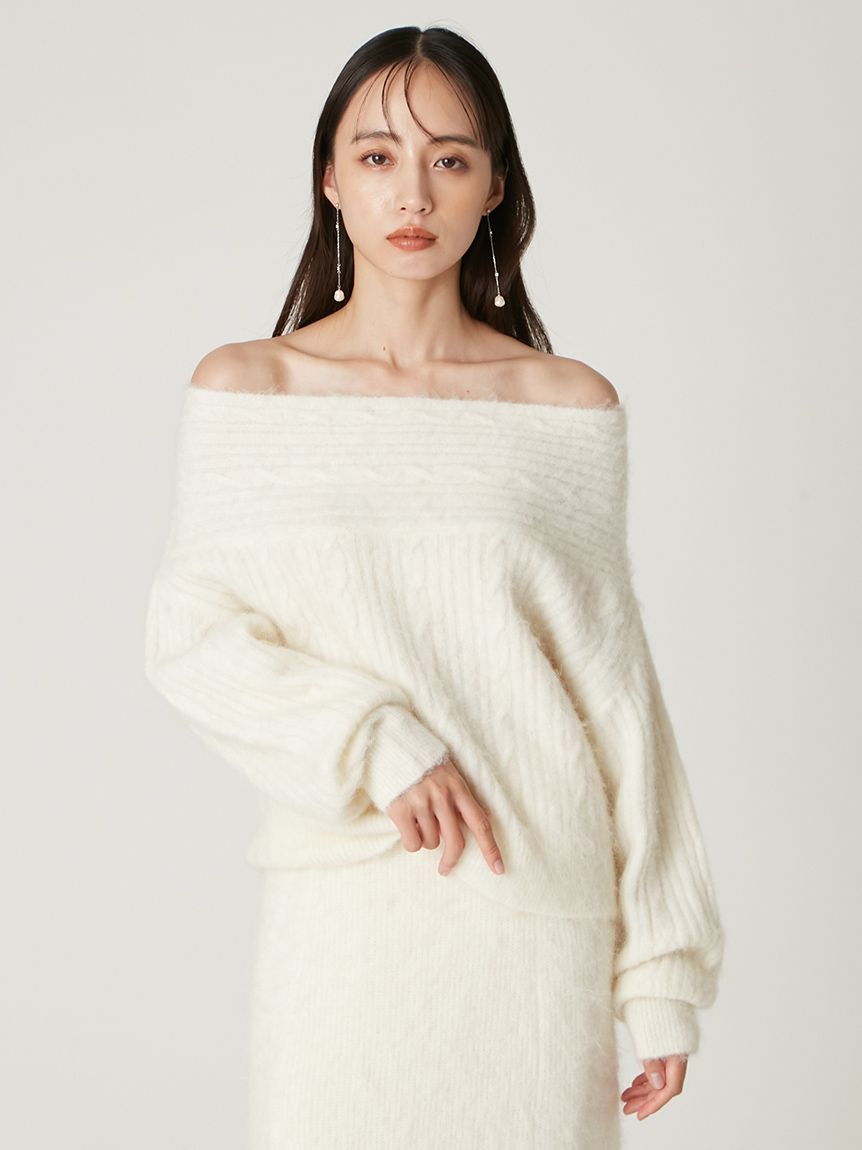 アルパカシャギーケーブルオフショルニット(ニット)｜トップス｜FRAY