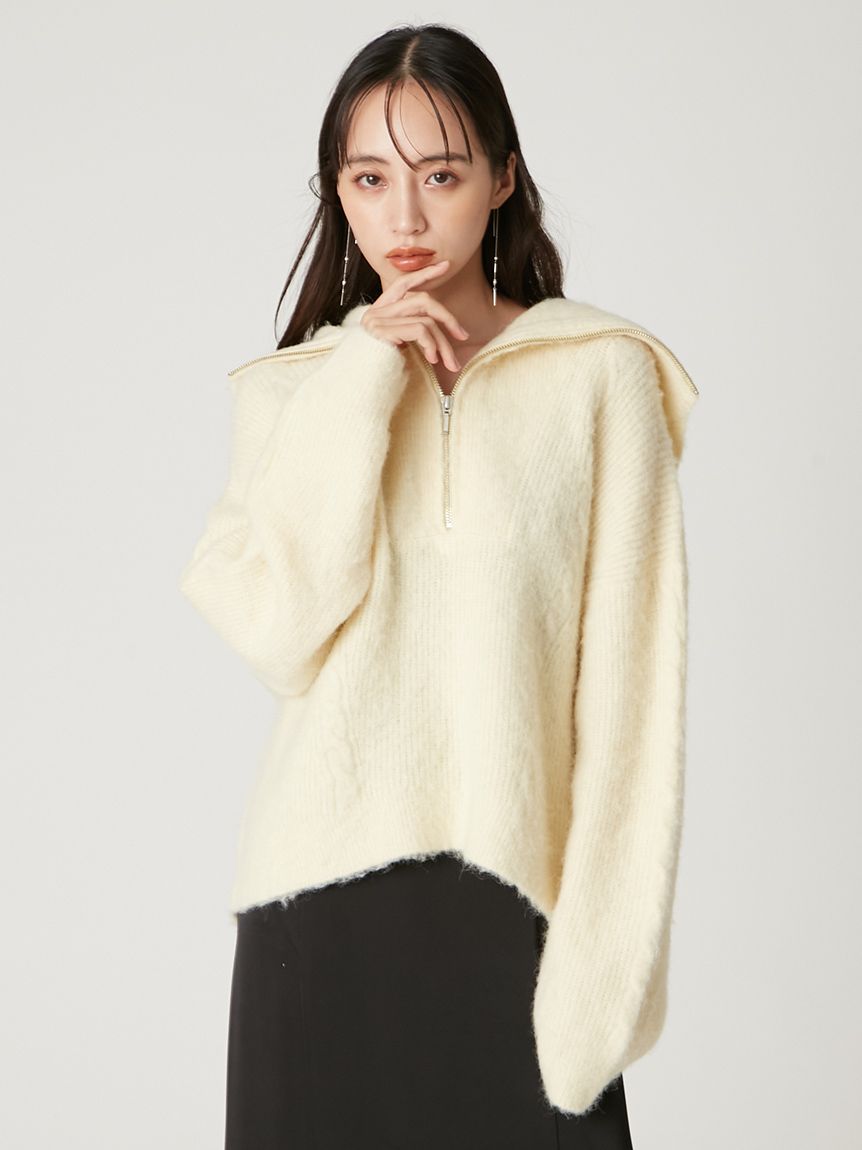 アルパカシャギーハーフジッププルオーバー(ニット)｜トップス｜FRAY