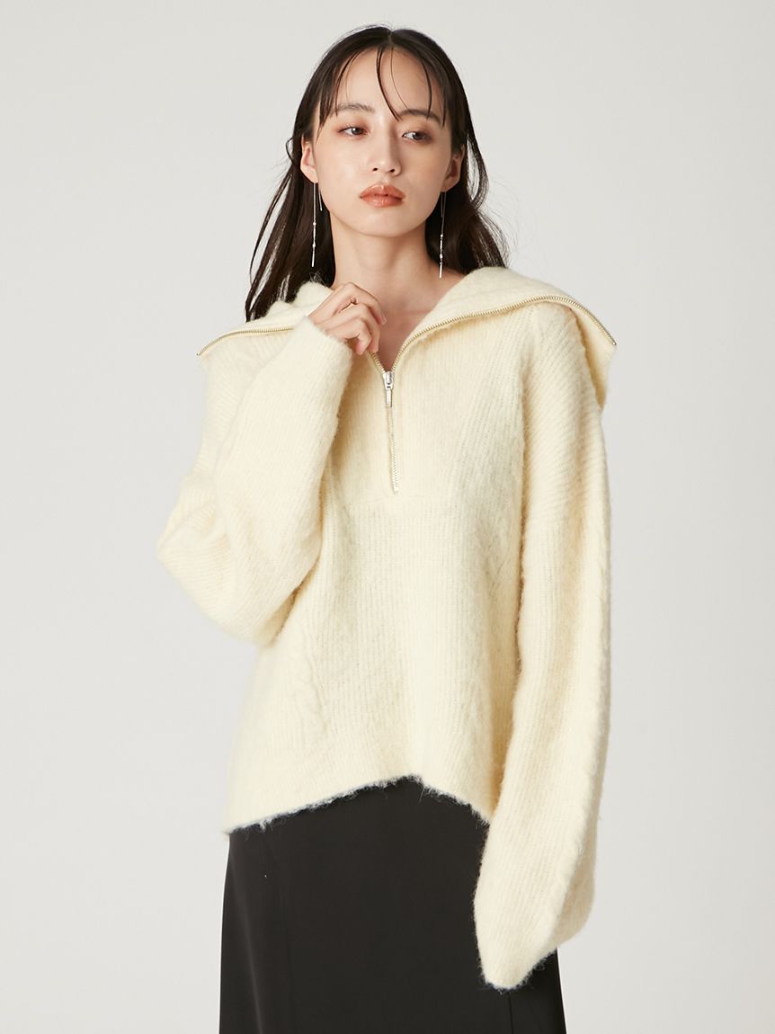アルパカシャギーハーフジッププルオーバー(ニット)｜トップス｜FRAY