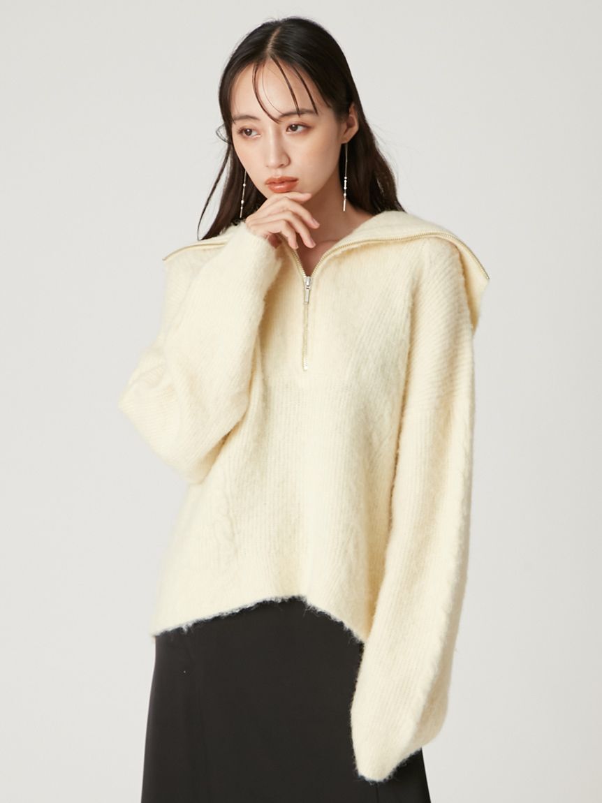 アルパカシャギーハーフジッププルオーバー(ニット)｜トップス｜FRAY