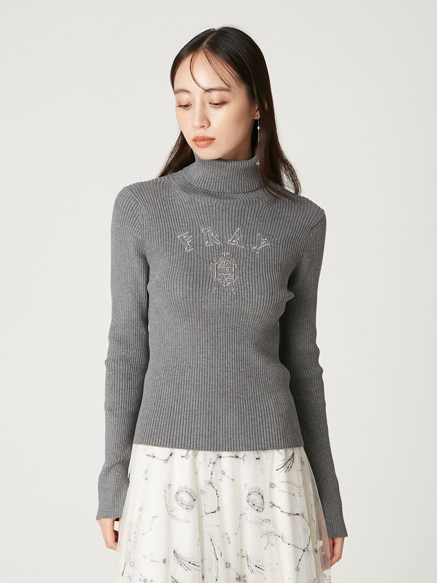 カレッジエンブロイダリーリブタートルニット(ニット)｜トップス｜FRAY