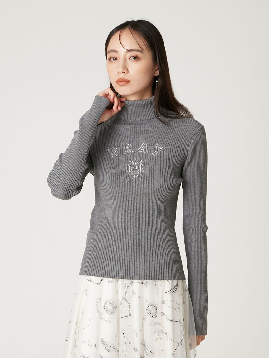 カレッジエンブロイダリーリブタートルニット(ニット)｜トップス｜FRAY