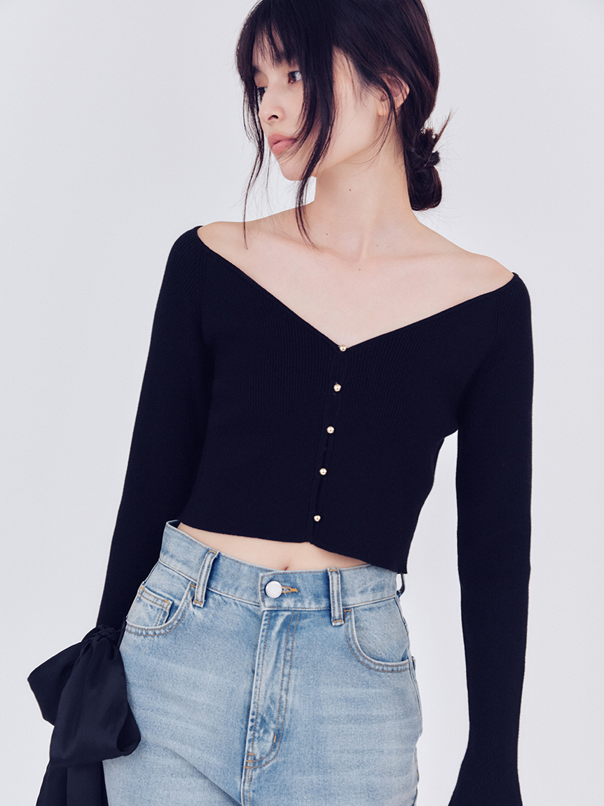 アイボリー クロップドニットカーディガン Amazon | [フレイ アイディー] リンクスクロップドニット