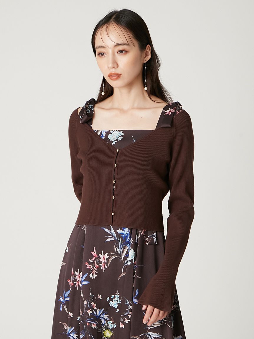 FRAY I.D フレイアイディー　クロップドⅤネックリブカーディガンUVカット Amazon | クロップドVネックリブカーディガン FWNT252141BLKF