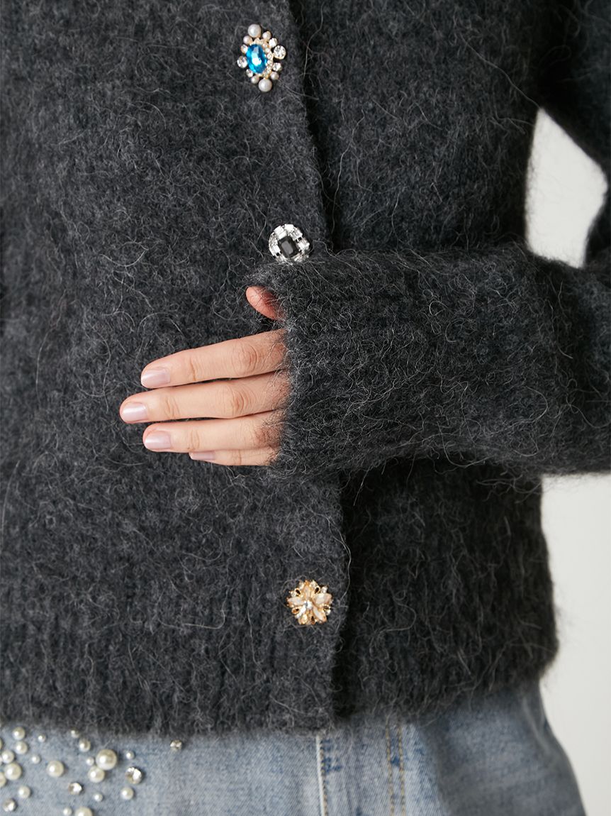 アルパカシャギービジューカーディガン(カーディガン)｜トップス｜FRAY