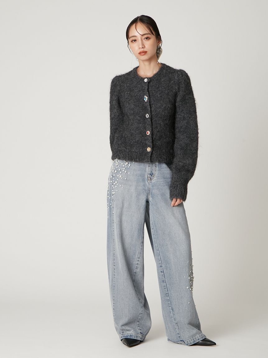 アルパカシャギービジューカーディガン(カーディガン)｜トップス｜FRAY
