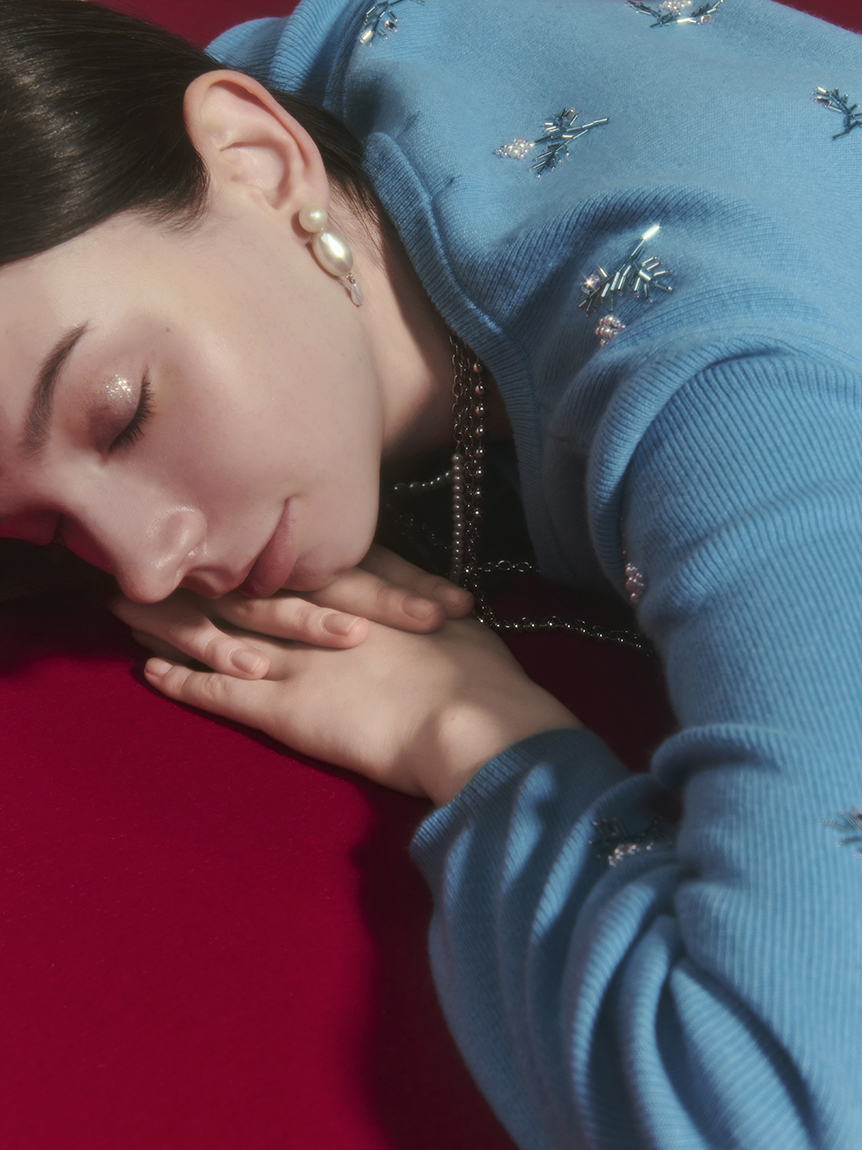 パールビジューフラワーニットカーディガン(ニット)｜トップス｜FRAY