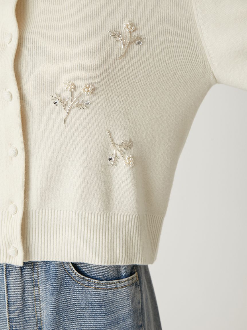 パールビジューフラワーニットカーディガン(ニット)｜トップス｜FRAY