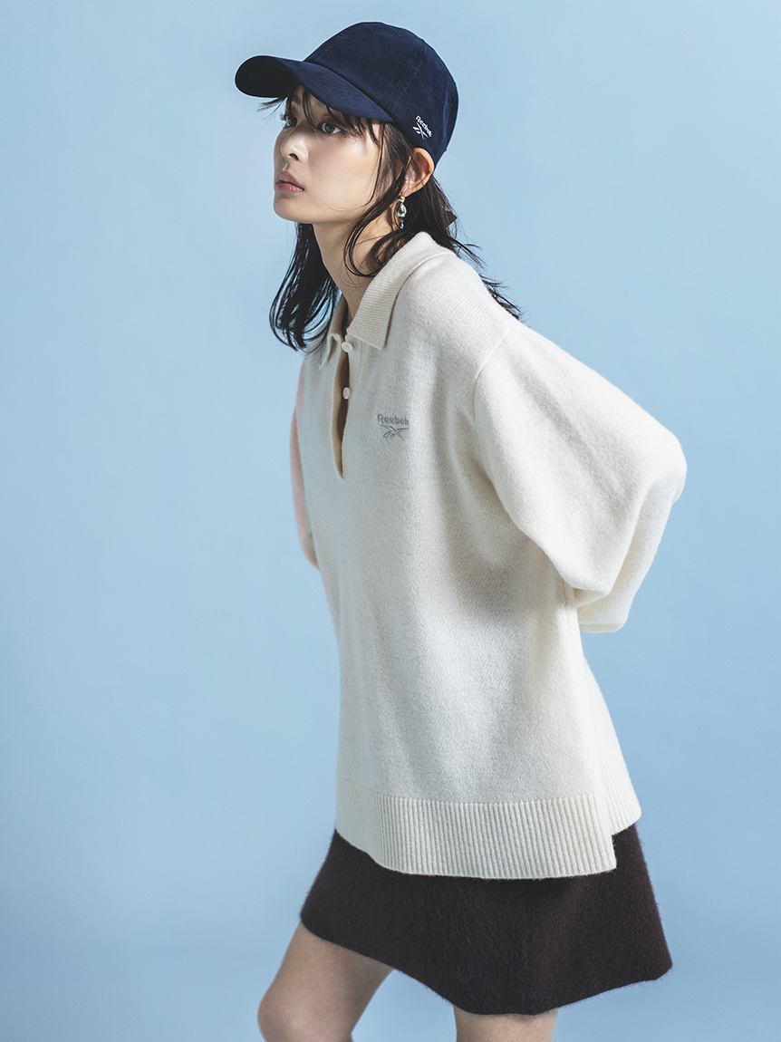 Reebok× FRAY I.D】ラガーカラーポロニットプルオーバー(ニット