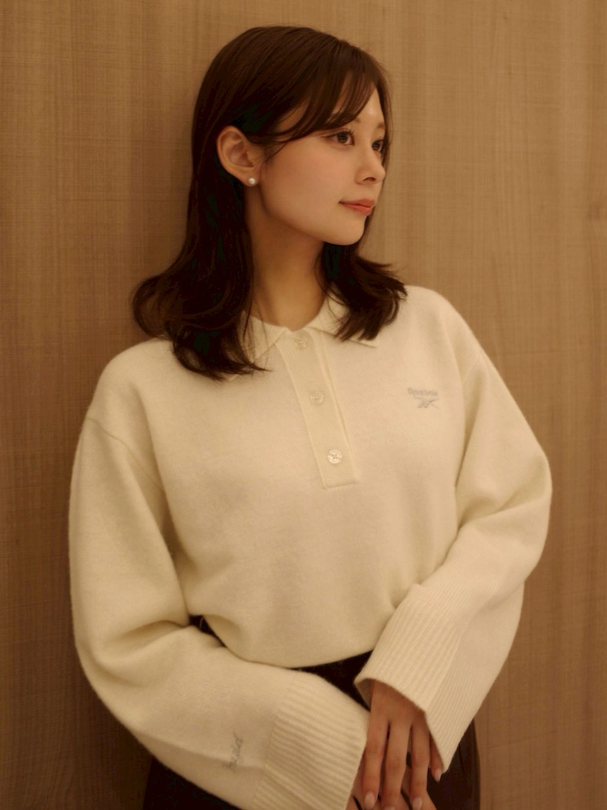 Reebok× FRAY I.D】ラガーカラーポロニットプルオーバー(ニット