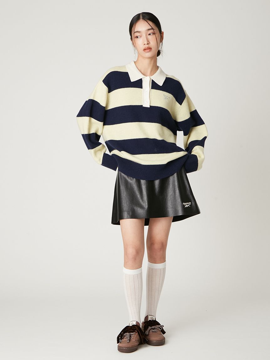 Reebok× FRAY I.D】ラガーカラーポロニットプルオーバー(ニット