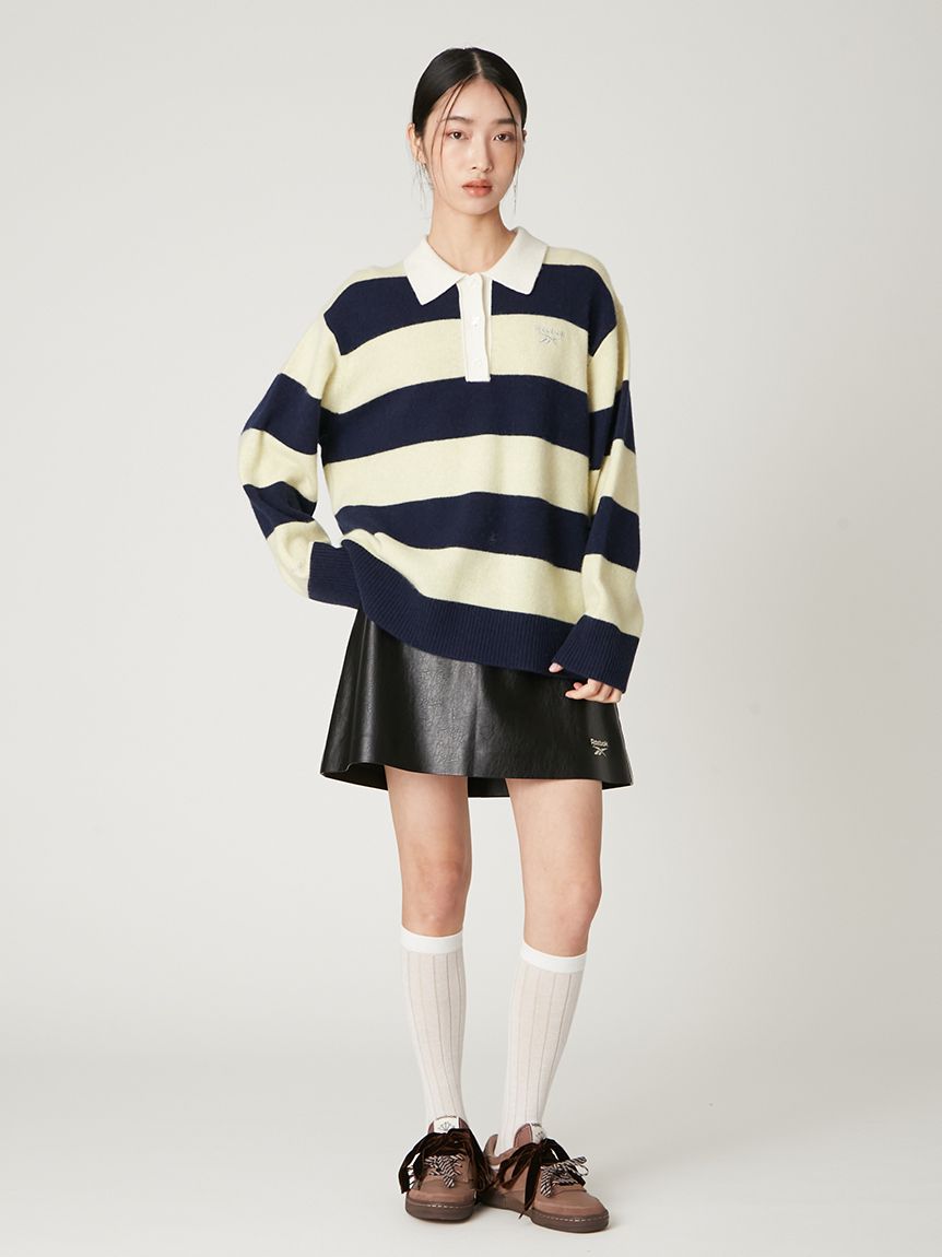 新品　FRAY I.D オープンカラーポロニット　ネイビー FRAY I.D（フレイ・アイディー） SALE10%OFF トップス 25春夏 オープン