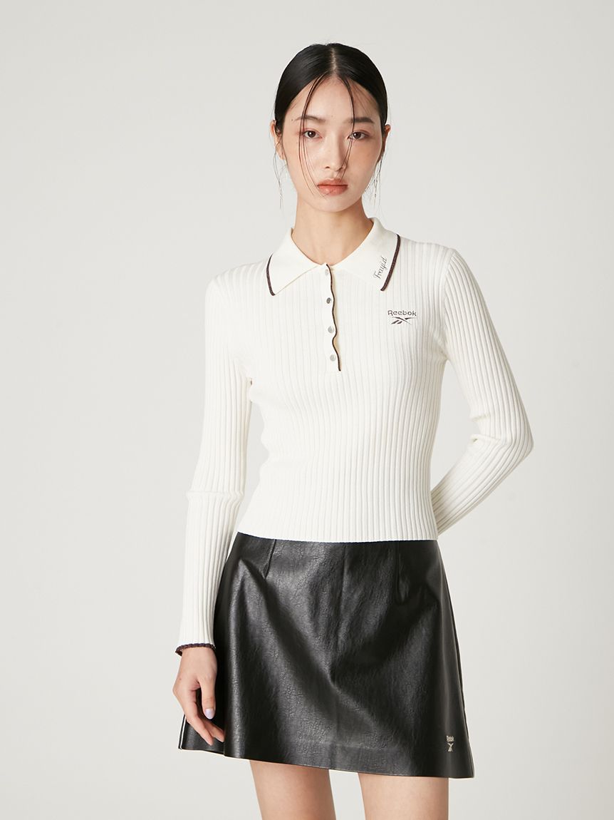 【新品】フレイ アイディー　ラメリブポロカラーニット Reebok× FRAY I.D】ラメリブポロカラーニット(ニット)｜トップス｜FRAY