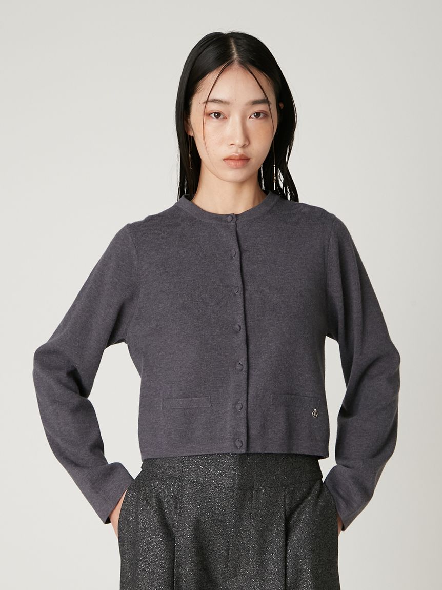 パールトリムカラーアタッチドカーディガン(カーディガン)｜トップス