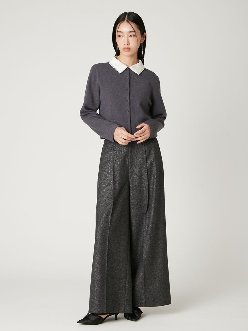 パールトリムカラーアタッチドカーディガン(カーディガン)｜トップス