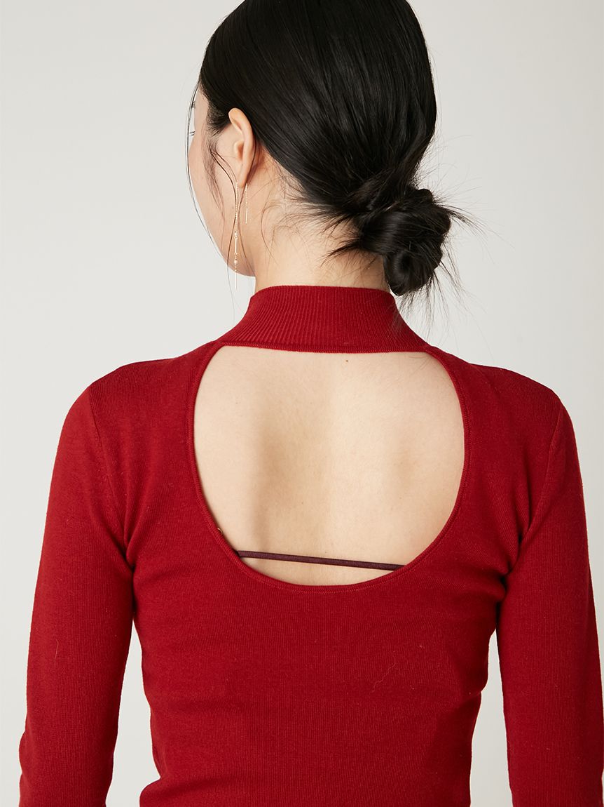 シルクブレンドバックオープンタートルニット(ニット)｜トップス｜FRAY