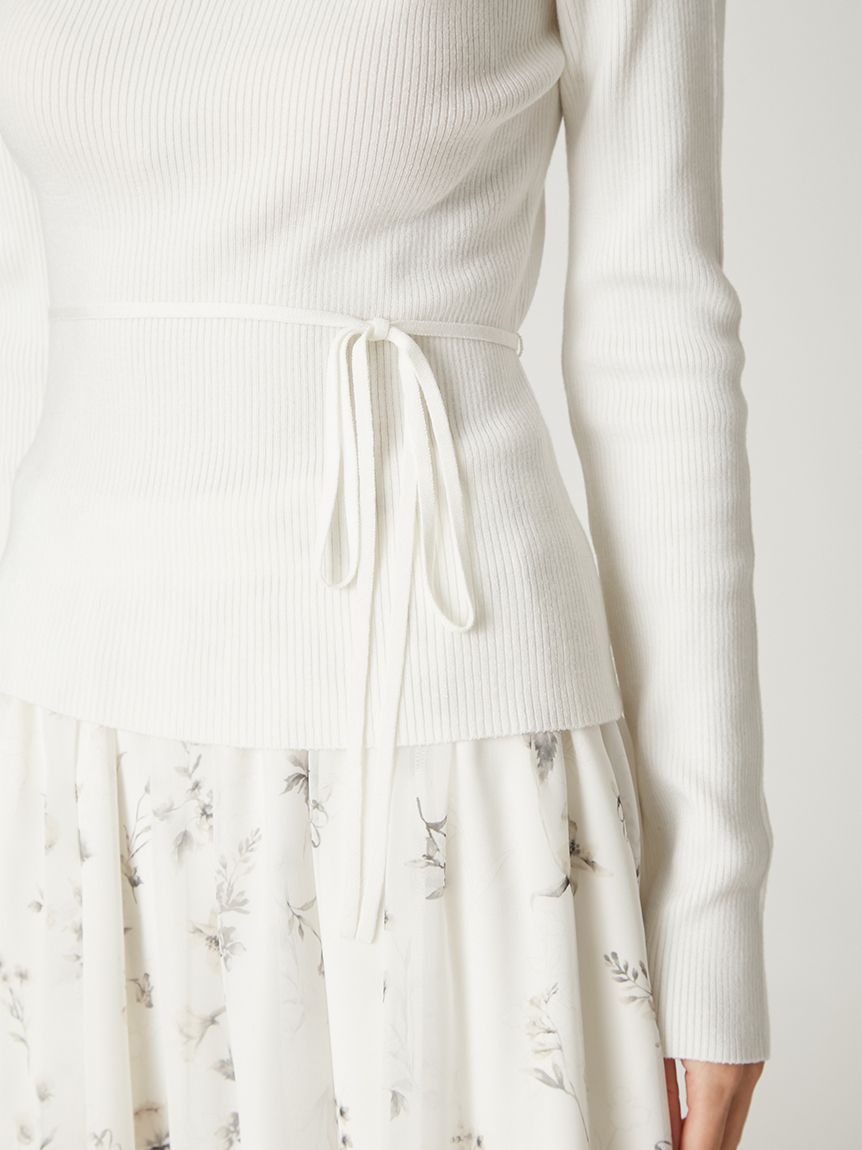 【新品タグ付き】アシメネックドレープニット ホワイト フレイアイディー FRAY I.D（フレイ・アイディー） 新作10%OFF トップス 25春夏 アシメ