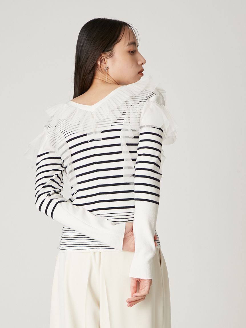 プリーツチュールフリルニット(ニット)｜トップス｜FRAY I.D（フレイ