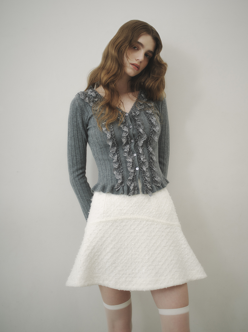フリルレースコンビニットカーデ(ニット)｜トップス｜FRAY I.D（フレイ
