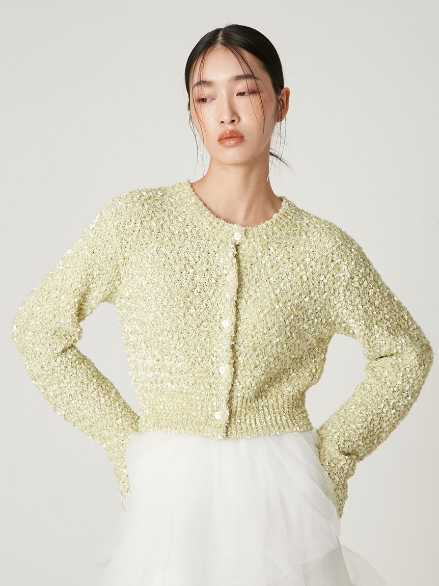 【新品タグ付】FRAY I.D モヘアミックスラメニットカーディガン スパングルヤーンラメカーディガン(ニット)｜トップス｜FRAY I.D