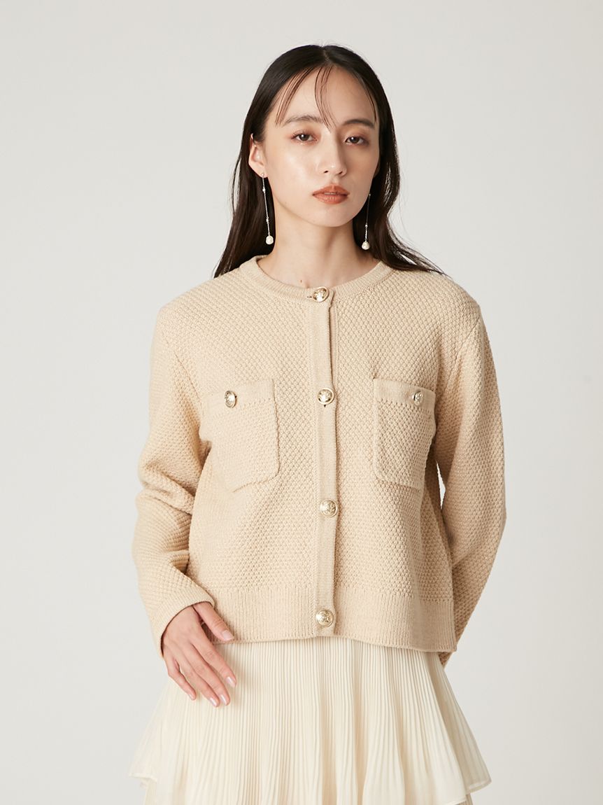 金釦コンパクトニットツイードカーディガン(ニット)｜トップス｜FRAY