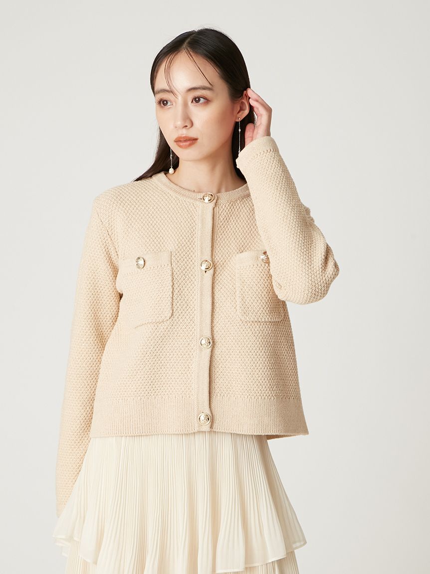 金釦コンパクトニットツイードカーディガン(ニット)｜トップス｜FRAY