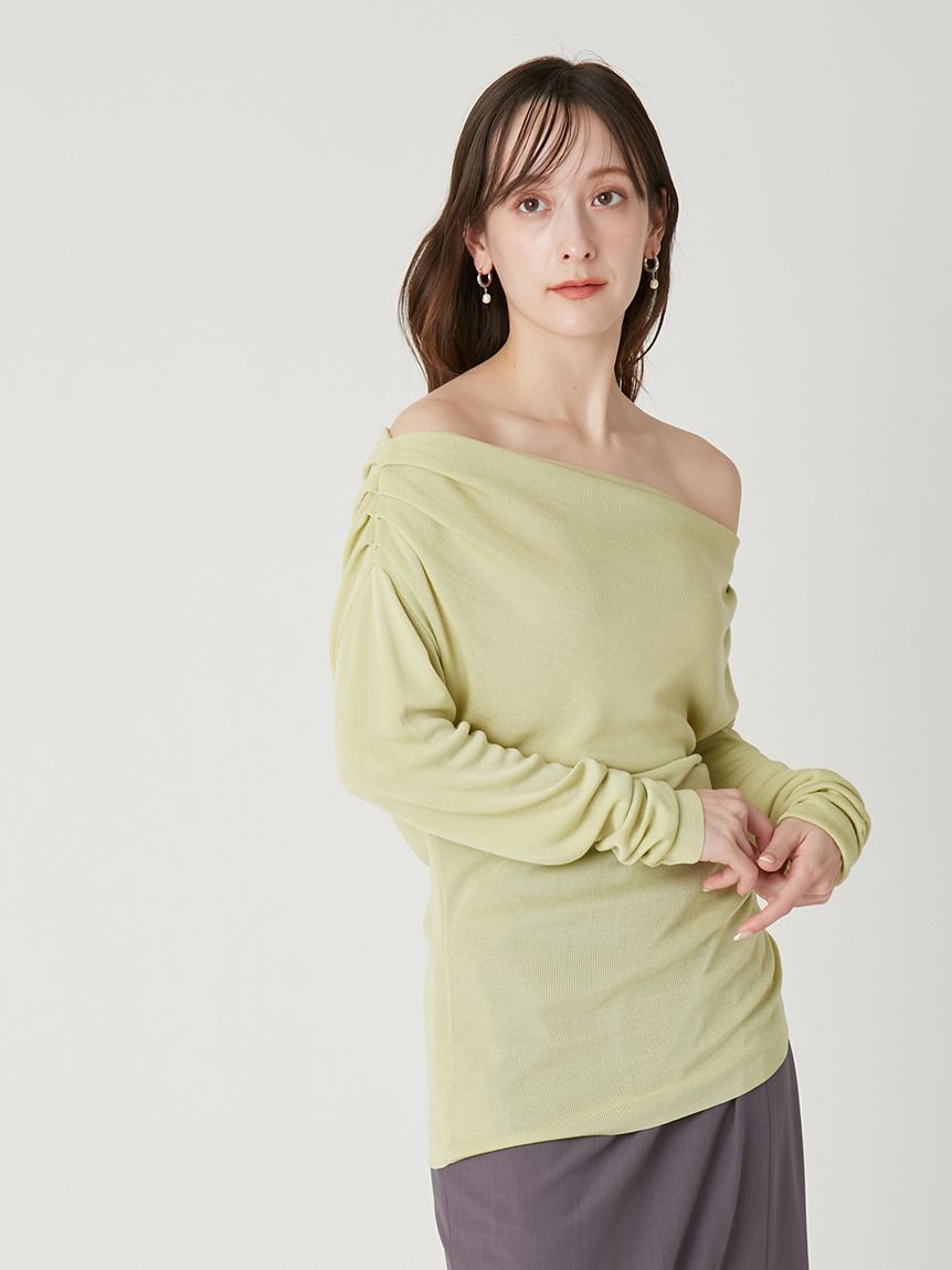 アシンメトリーオフショルニットトップス(ニット)｜トップス｜FRAY I.D