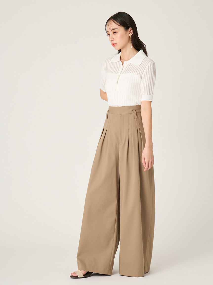 本日タイムSALE✨VONDEL（フォンデル）鍵編みポロニット スパンコールアイレットケーブルポロニット(ニット)｜トップス｜FRAY