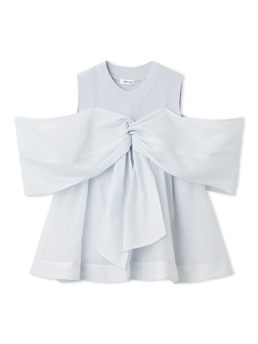 FRAY I.D（フレイ アイディー）ニットコンビペプラムトップス ニットコンビペプラムトップス(ニット)｜トップス｜FRAY I.D（フレイ