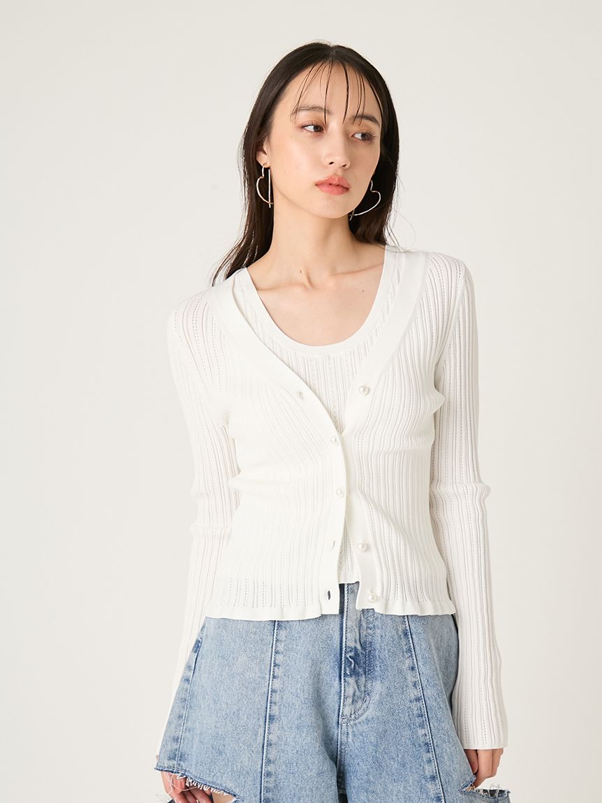 爽やか✨Courreges ポイントロゴ アンサンブル ニット 白 11 透かし FWNT261134_p_21_LL.jpg