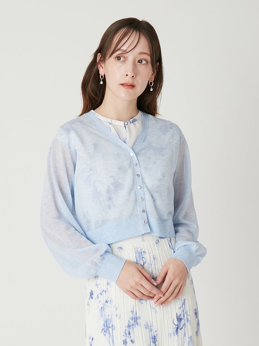 フレイアイディー 23SS クロップドカーディガン Vネック ワイド 厚手 長袖 シアーVネッククロップドカーディガン(ニット)｜トップス｜FRAY I.D