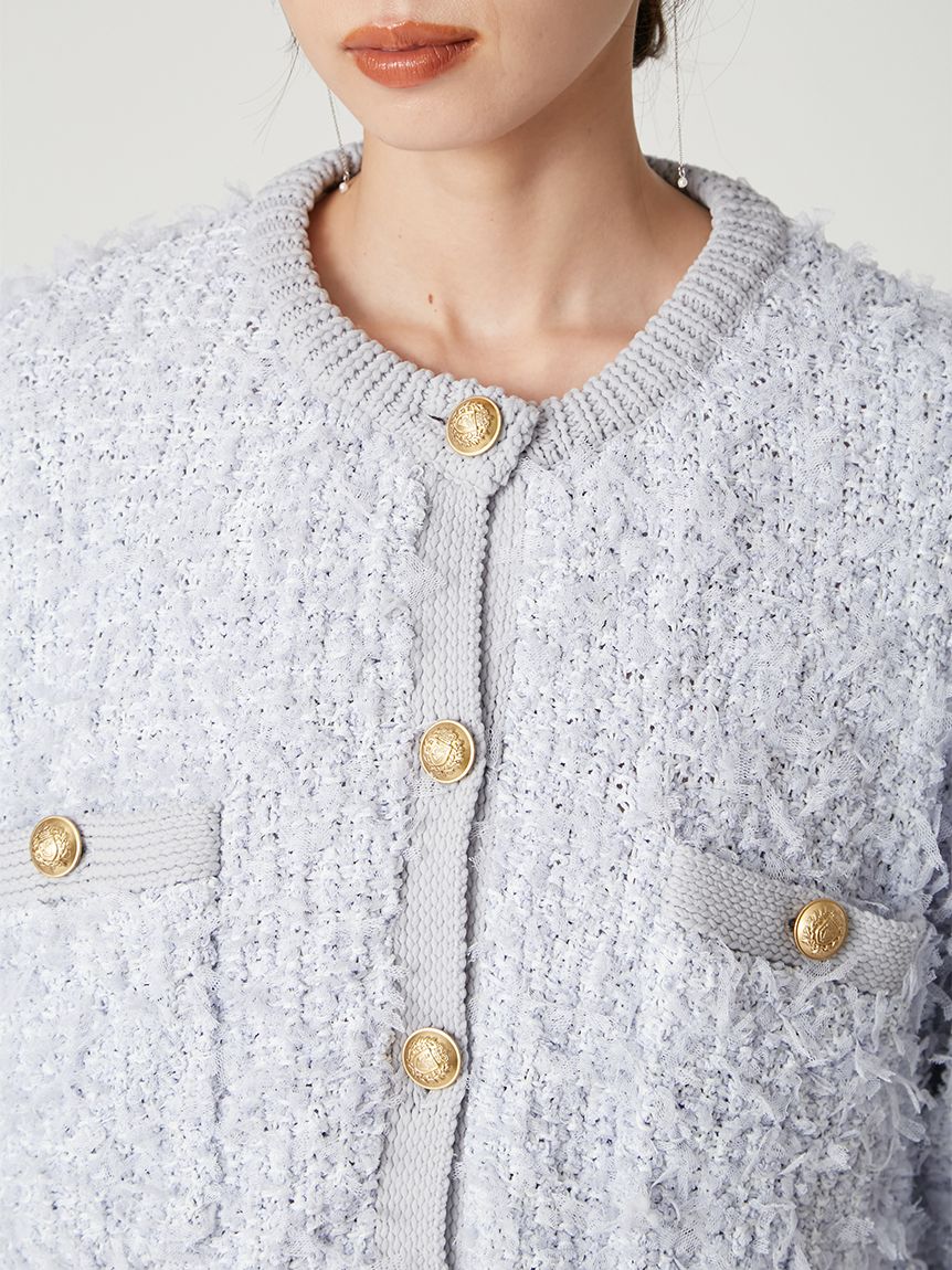 リボンヤーンニットツイードジャケット(ニット)｜トップス｜FRAY I.D