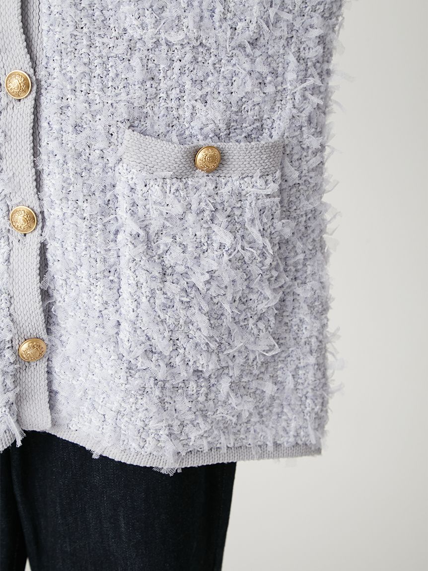 M*e様 期間限定オークション/極美品★ハロッズリボンヤーン ツイードジャケット リボンヤーンニットツイードジャケット(ニット)｜トップス｜FRAY I.D