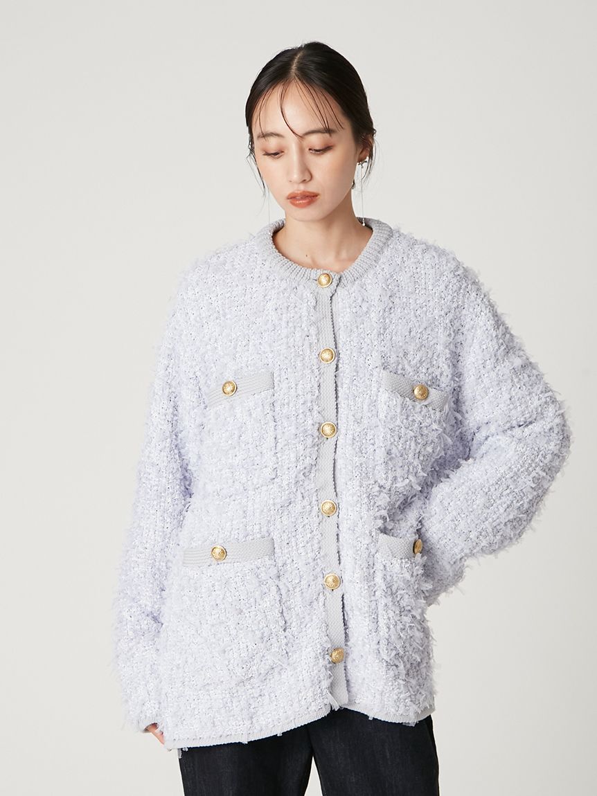 リボンヤーンニットツイードジャケット(ニット)｜トップス｜FRAY I.D