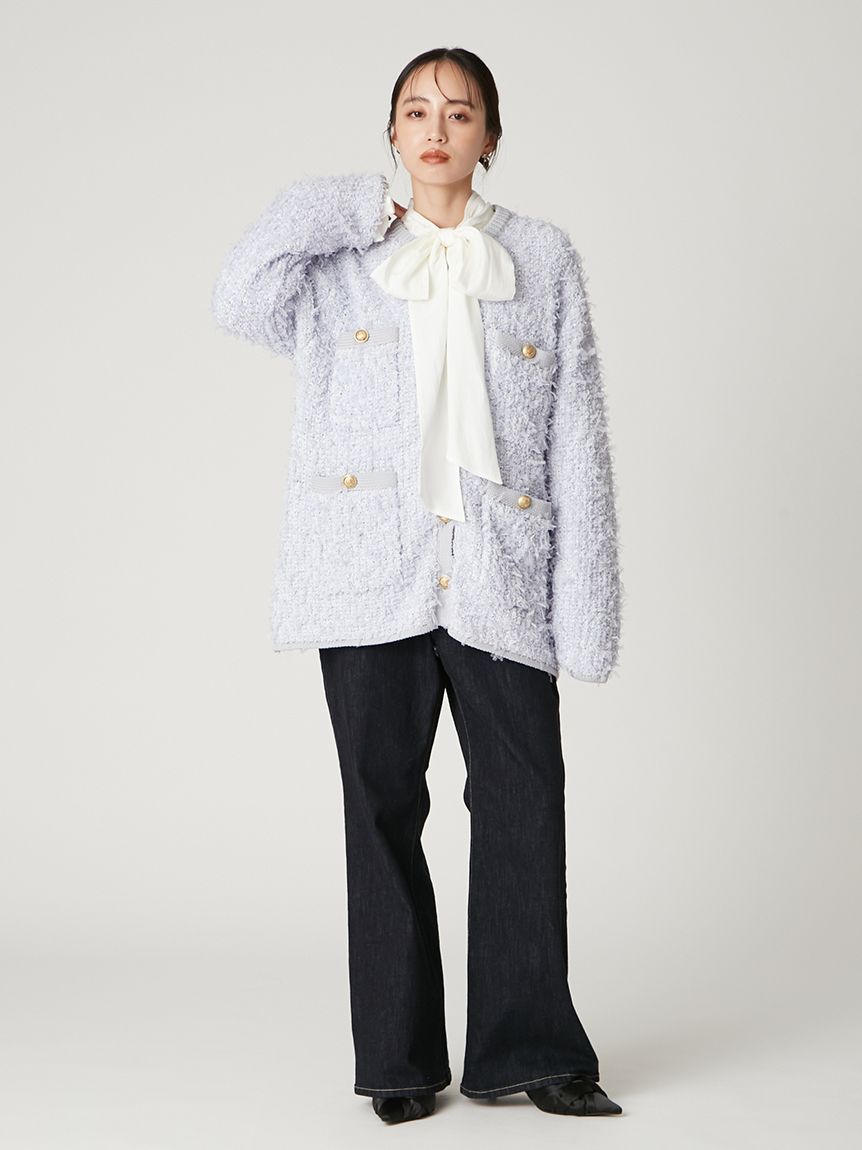 リボンヤーンニットツイードジャケット(ニット)｜トップス｜FRAY I.D