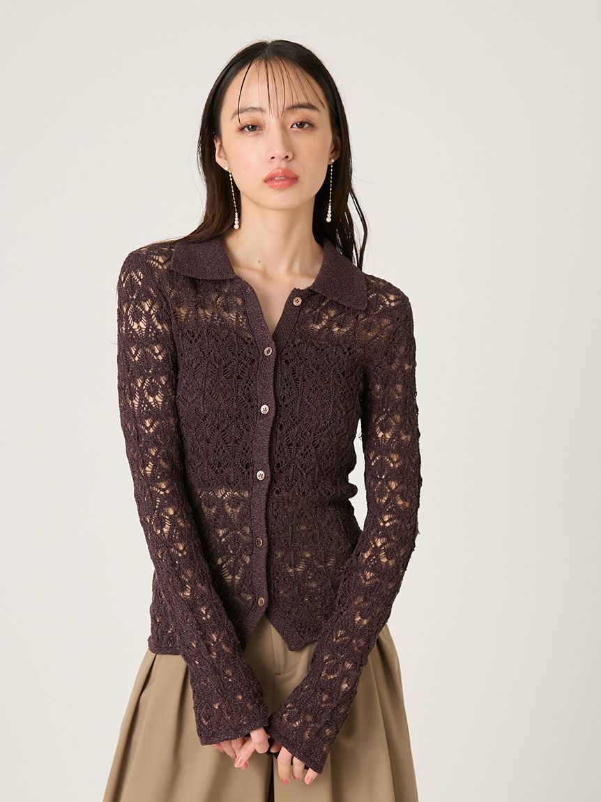 クロシェポロニットカーディガン(カーディガン)｜トップス｜FRAY I.D